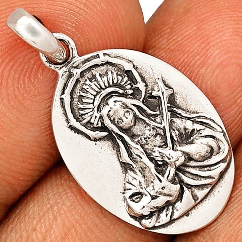 1.1" Mary Mother Of Jesus Silver Jewelry Pendants - SPJ2222