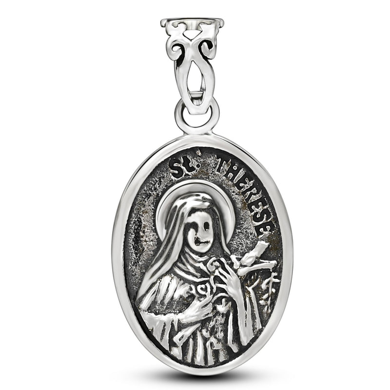 1.2" St. Therese Of Lisieux Silver Jewelry Pendants - SPJ2226