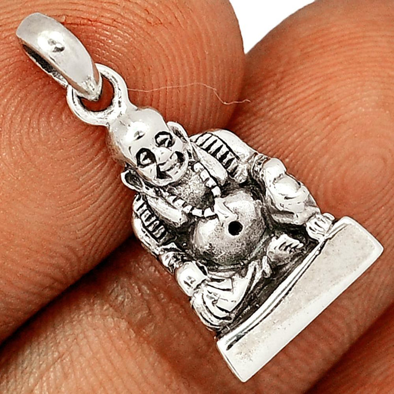 1" Laughing Buddha Silver Jewelry Pendants - SPJ2228