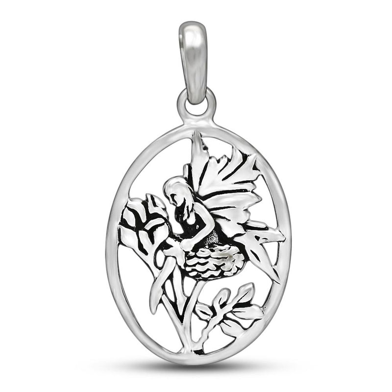 1.2" Roze Red Fairy Silver Jewelry Pendants - SPJ2232