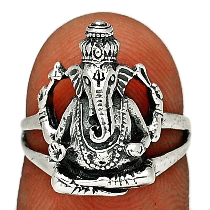 Lord Ganesha Silver Jewelry Ring - SPJ2276