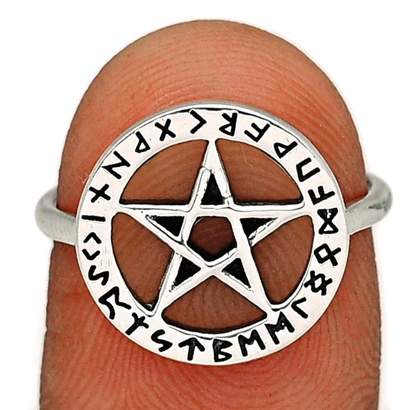 Pentacle Pentagram Silver Jewelry Ring - SPJ2281