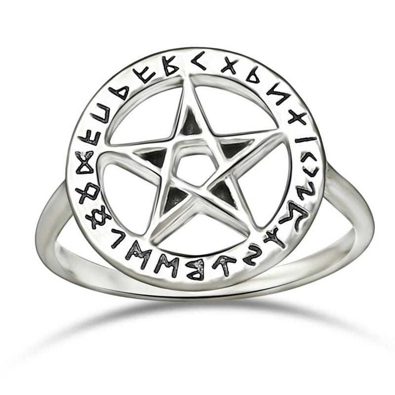 Pentacle Pentagram Silver Jewelry Ring - SPJ2281