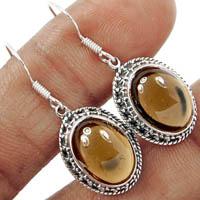 Smoky Quartz Cab Earring - SQCE63