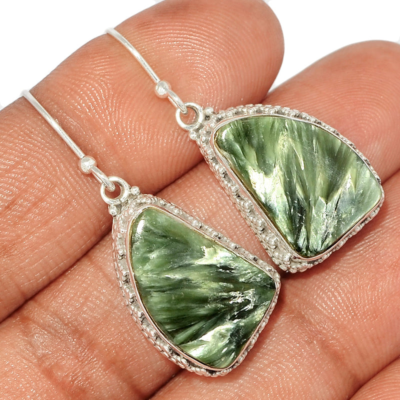 1.5" Fine Filigree - Seraphinite Earrings - SRPE673