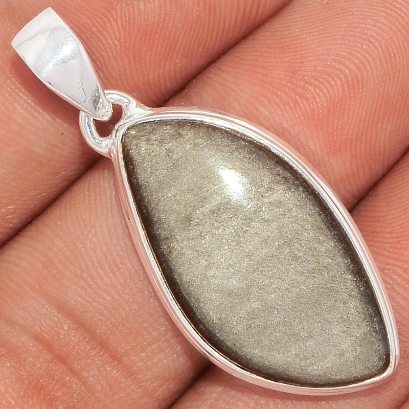 1.6" Silver Sheen Obsidian Pendants - SSOP103