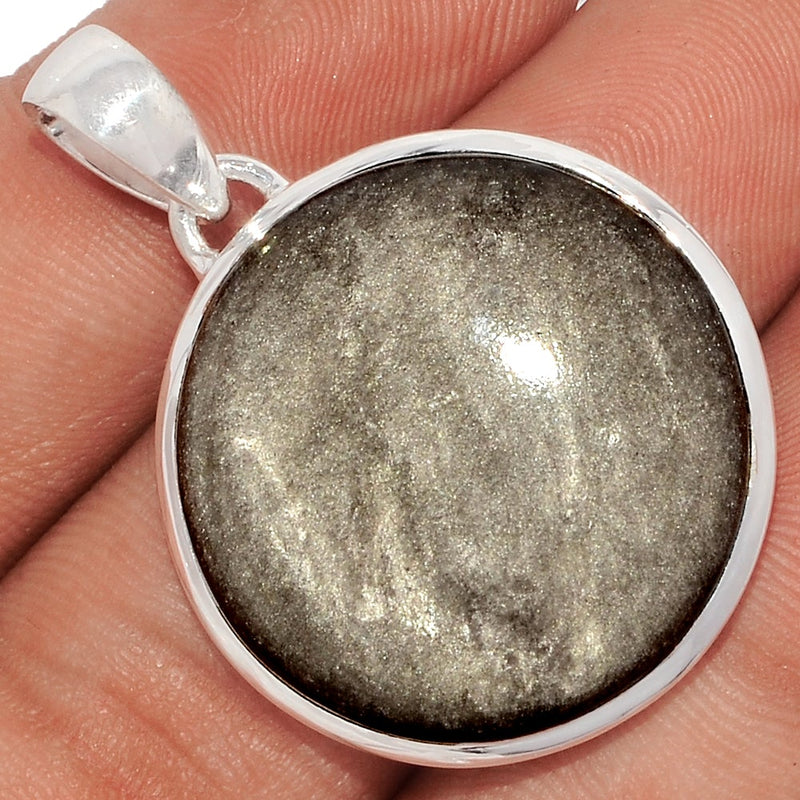1.5" Silver Sheen Obsidian Pendants - SSOP108
