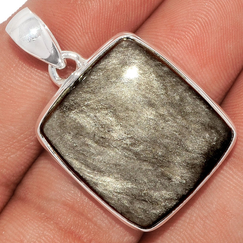 1.5" Silver Sheen Obsidian Pendants - SSOP110