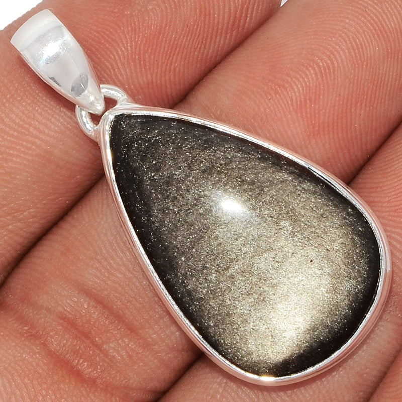 1.7" Silver Sheen Obsidian Pendants - SSOP111