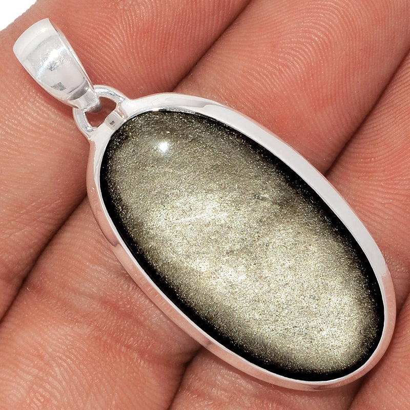 2" Silver Sheen Obsidian Pendants - SSOP112
