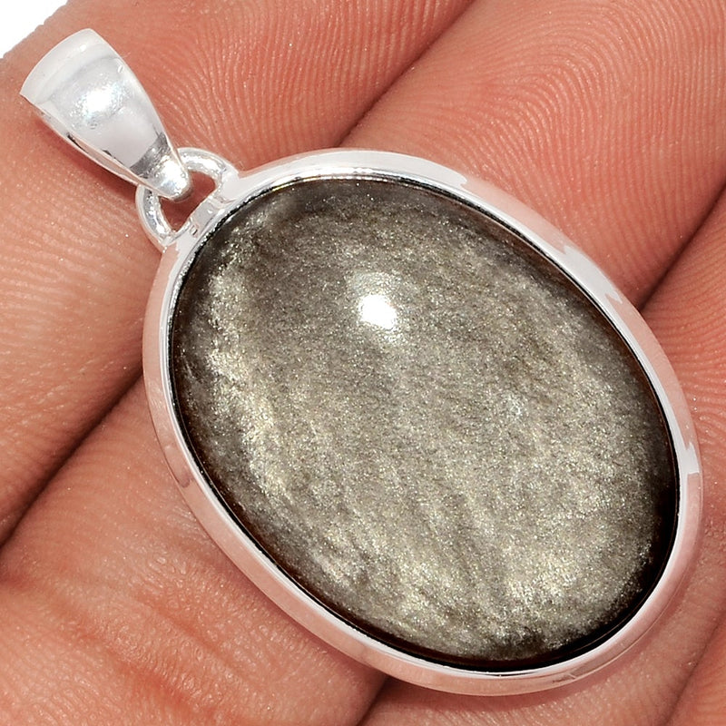 1.6" Silver Sheen Obsidian Pendants - SSOP115