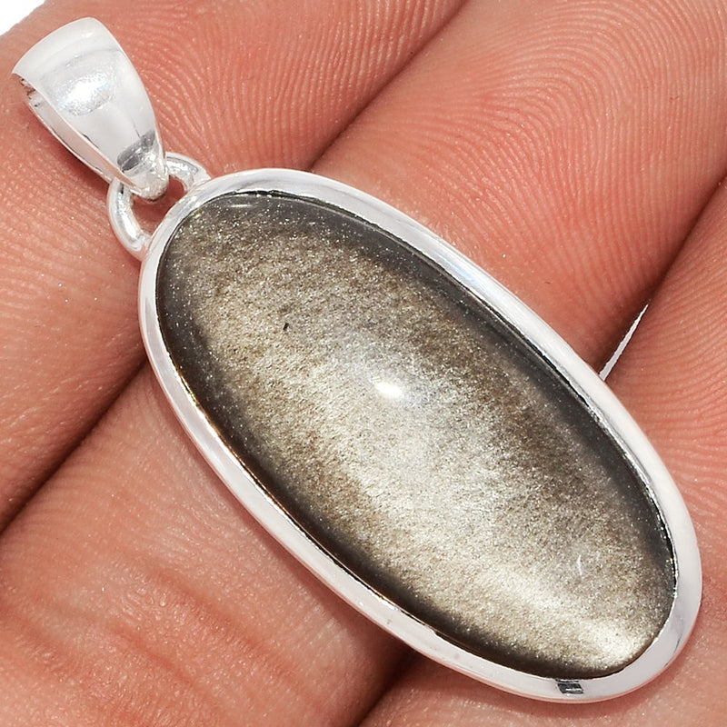 1.7" Silver Sheen Obsidian Pendants - SSOP121
