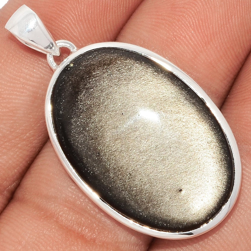 1.6" Silver Sheen Obsidian Pendants - SSOP124