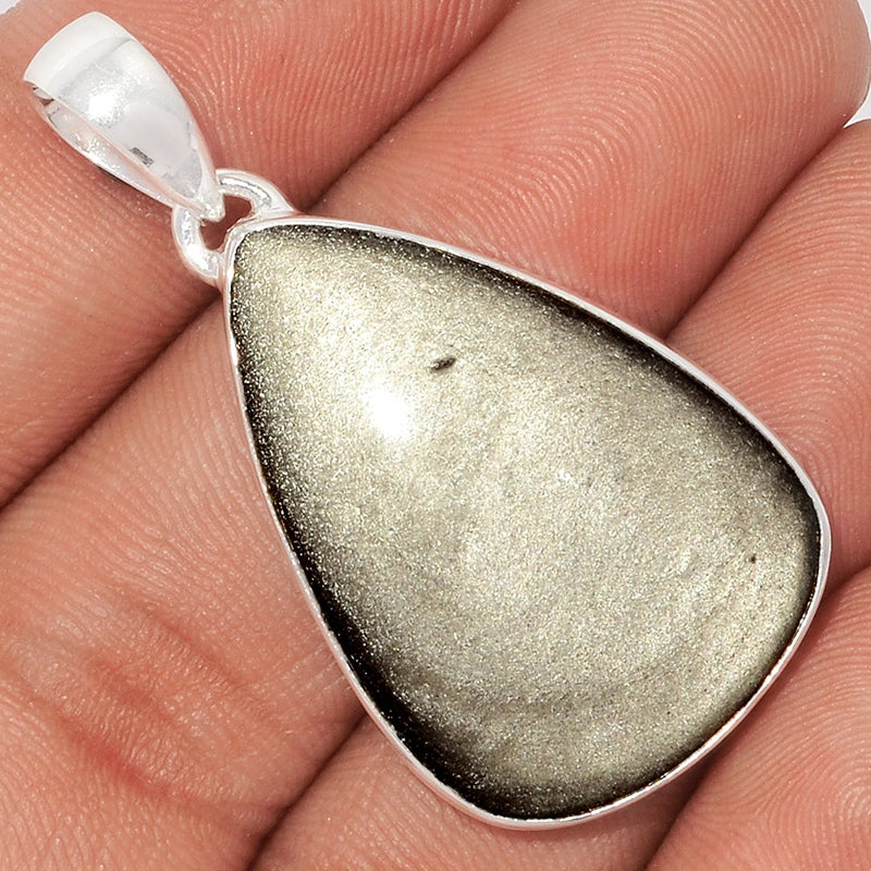 1.7" Silver Sheen Obsidian Pendants - SSOP125