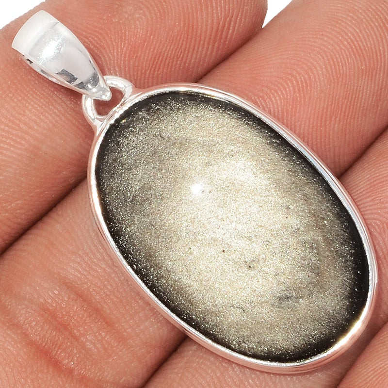 1.7" Silver Sheen Obsidian Pendants - SSOP126
