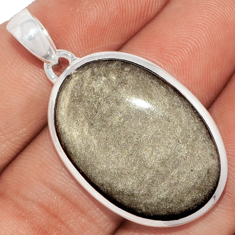 1.6" Silver Sheen Obsidian Pendants - SSOP129