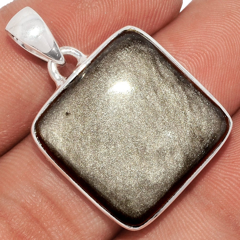 1.3" Silver Sheen Obsidian Pendants - SSOP143