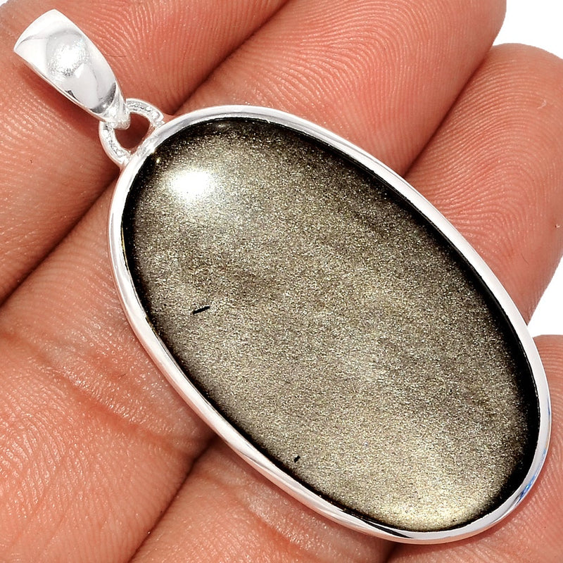 2.1" Silver Sheen Obsidian Pendants - SSOP151