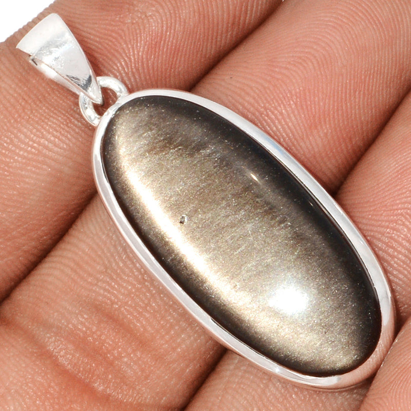 1.8" Silver Sheen Obsidian Pendants - SSOP161