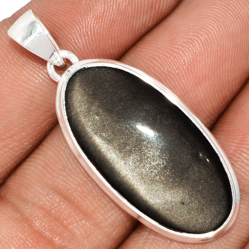 1.7" Silver Sheen Obsidian Pendants - SSOP163