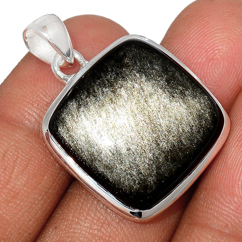 1.2" Silver Sheen Obsidian Pendants - SSOP183