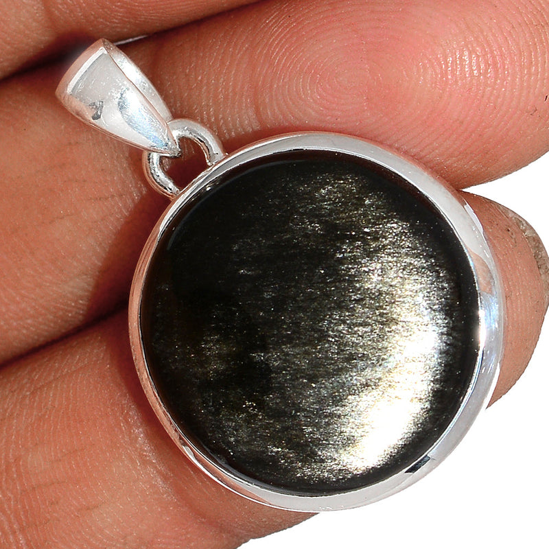 1.3" Silver Sheen Obsidian Pendants - SSOP188