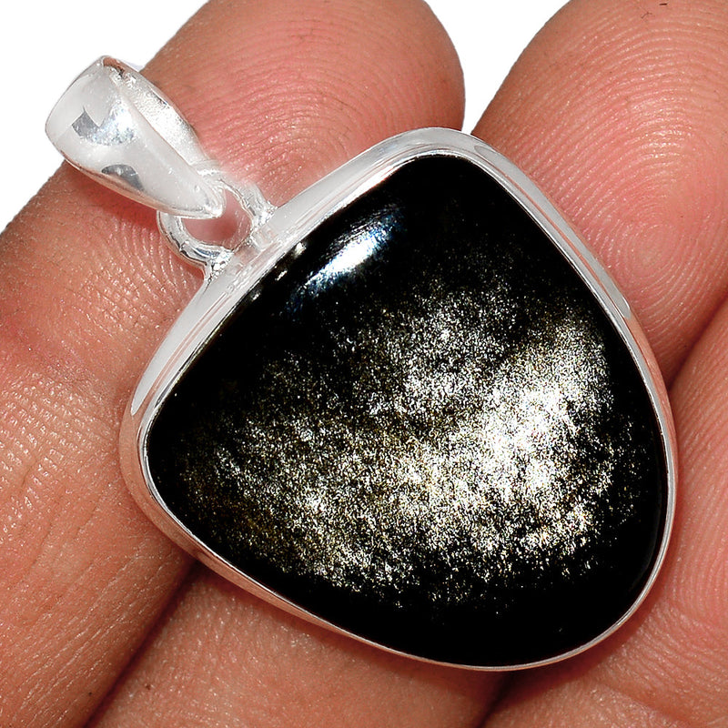 1.5" Silver Sheen Obsidian Pendants - SSOP195