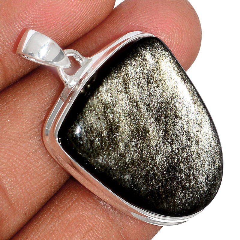 1.6" Silver Sheen Obsidian Pendants - SSOP197