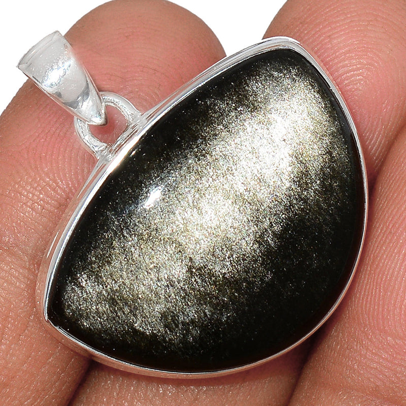 1.2" Silver Sheen Obsidian Pendants - SSOP200