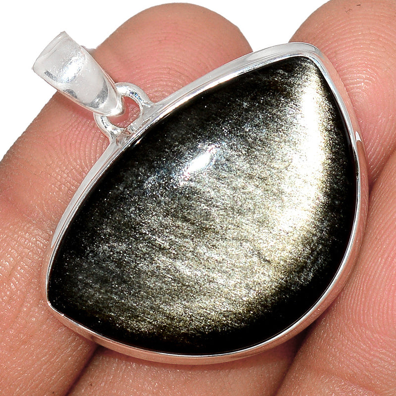 1.3" Silver Sheen Obsidian Pendants - SSOP201