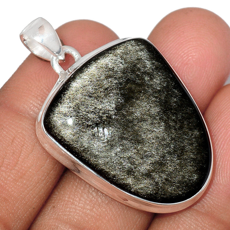 1.6" Silver Sheen Obsidian Pendants - SSOP203