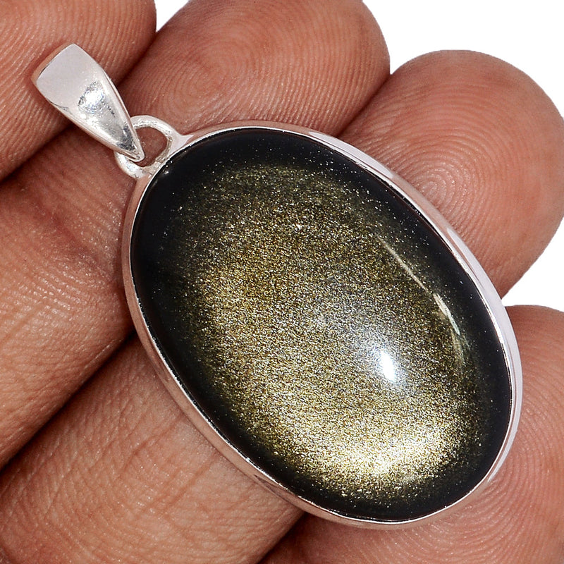 1.7" Silver Sheen Obsidian Pendants - SSOP208