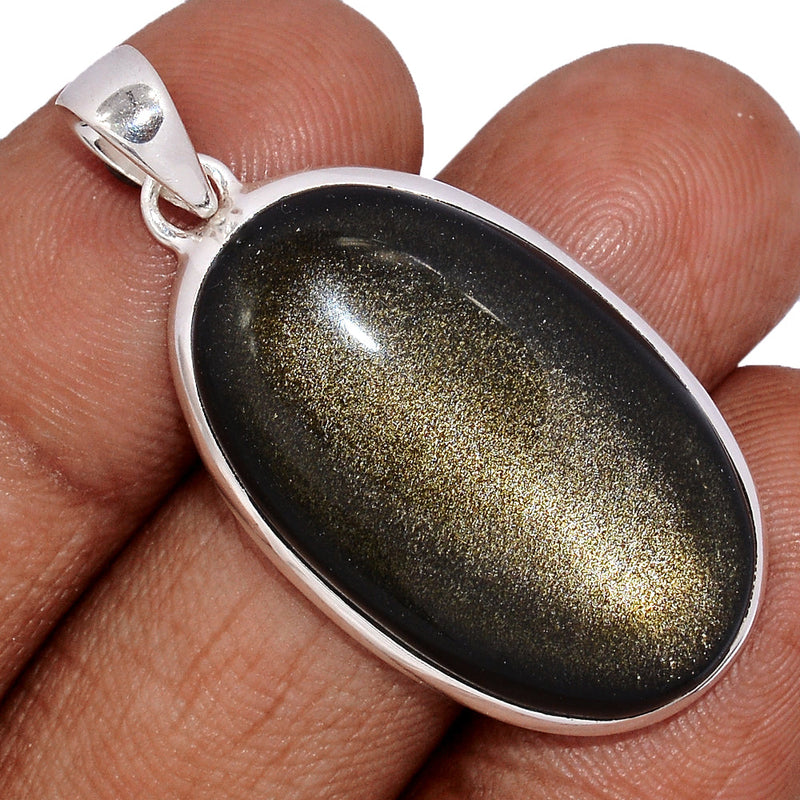1.7" Silver Sheen Obsidian Pendants - SSOP209