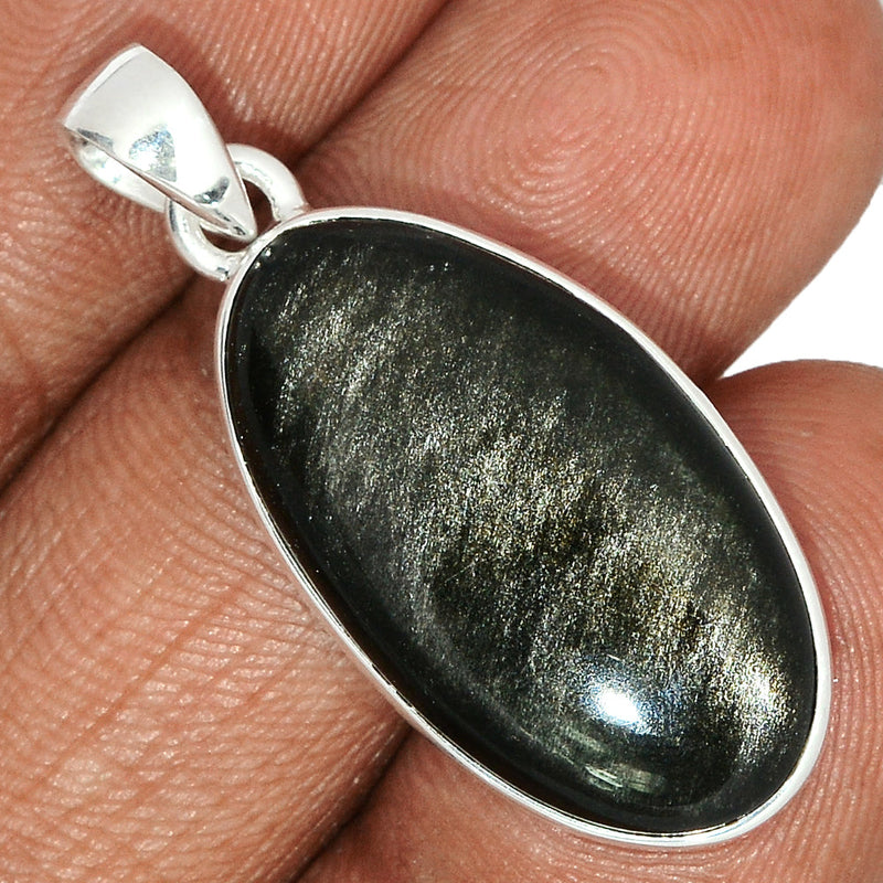 1.6" Silver Sheen Obsidian Pendants - SSOP235