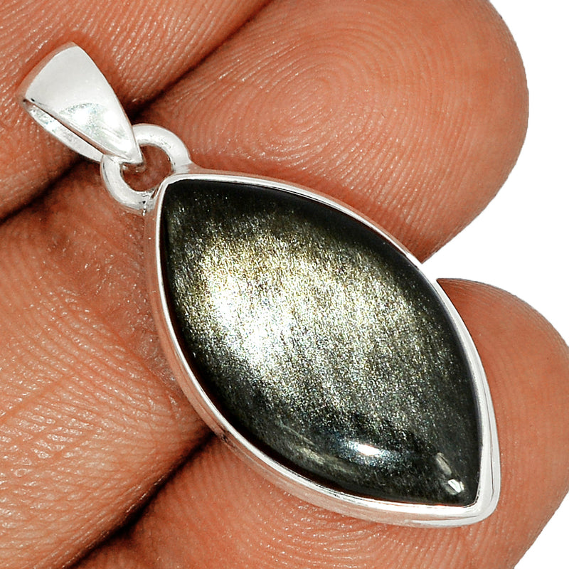 1.5" Silver Sheen Obsidian Pendants - SSOP240