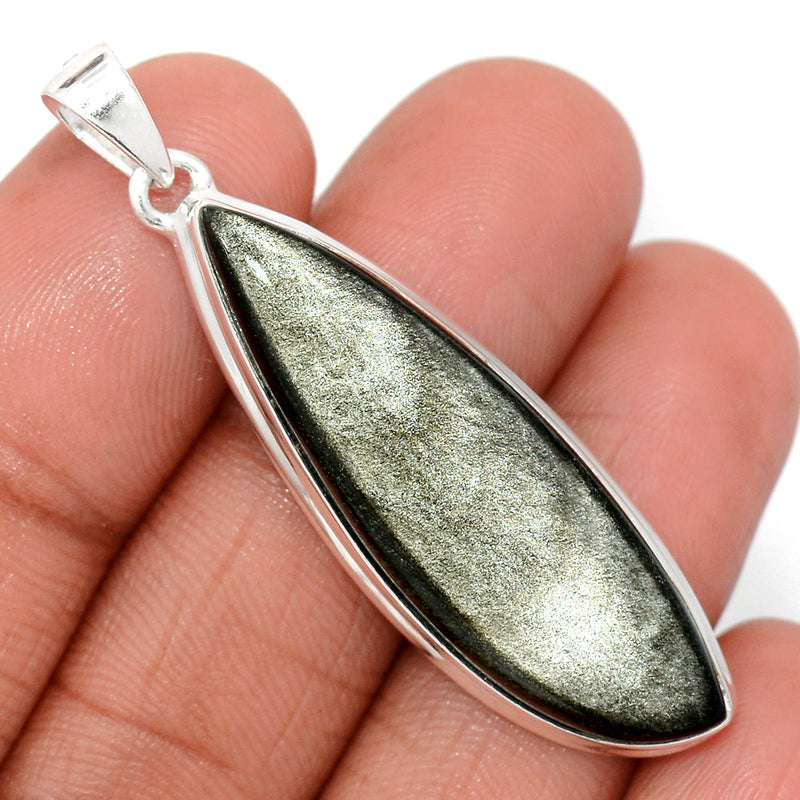 2" Silver Sheen Obsidian Pendants - SSOP242