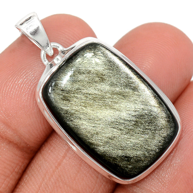 1.5" Silver Sheen Obsidian Pendants - SSOP243