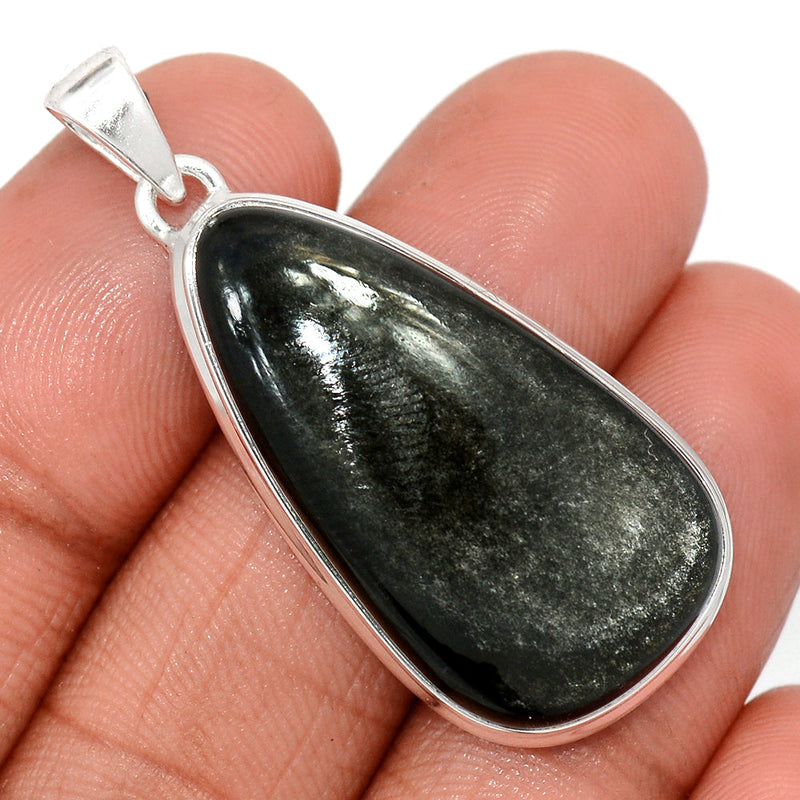 1.7" Silver Sheen Obsidian Pendants - SSOP248