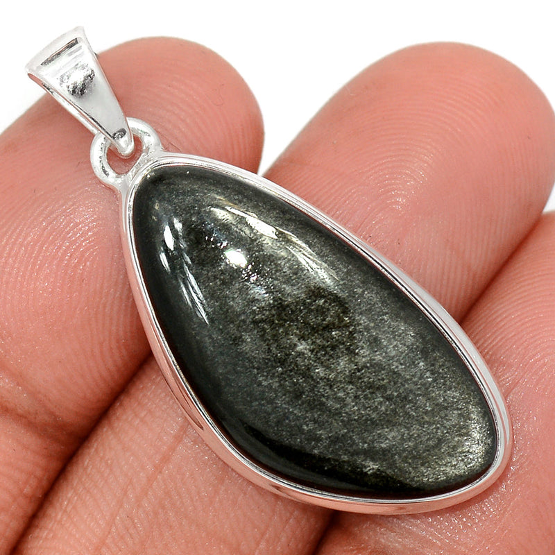 1.6" Silver Sheen Obsidian Pendants - SSOP249