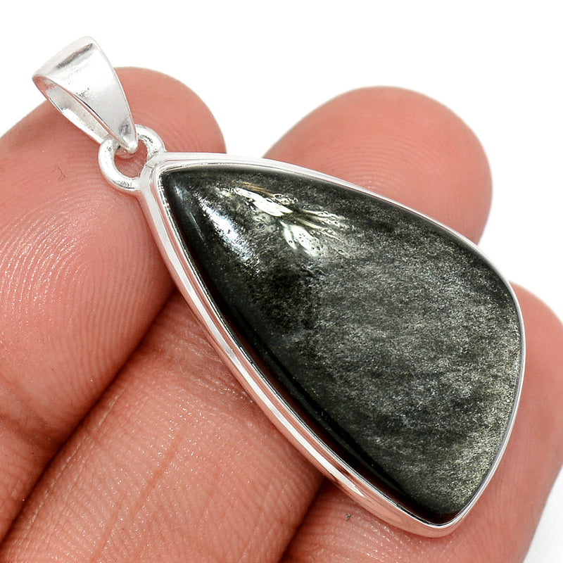 1.7" Silver Sheen Obsidian Pendants - SSOP251