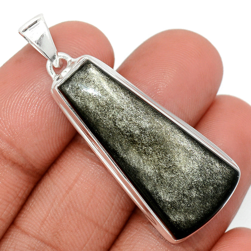 1.7" Silver Sheen Obsidian Pendants - SSOP252