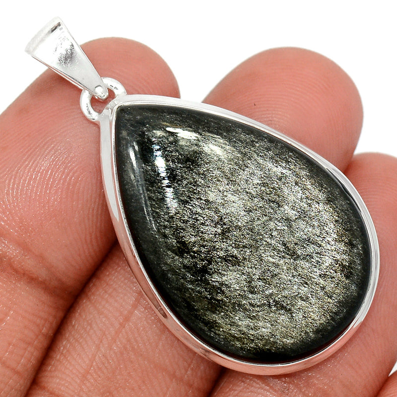 1.7" Silver Sheen Obsidian Pendants - SSOP253