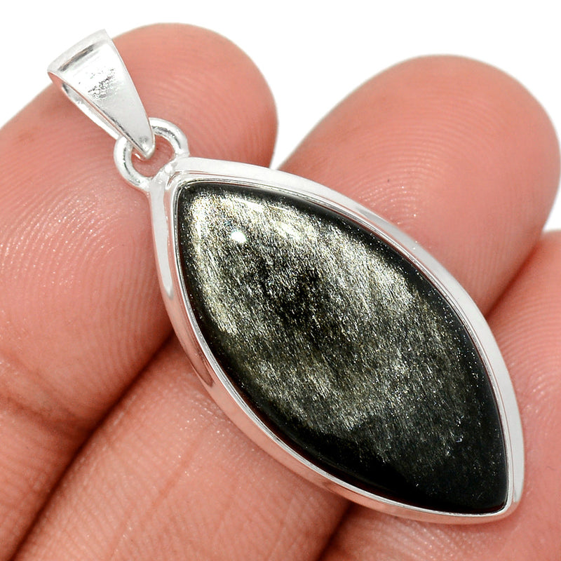 1.6" Silver Sheen Obsidian Pendants - SSOP254