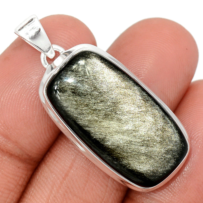 1.5" Silver Sheen Obsidian Pendants - SSOP256