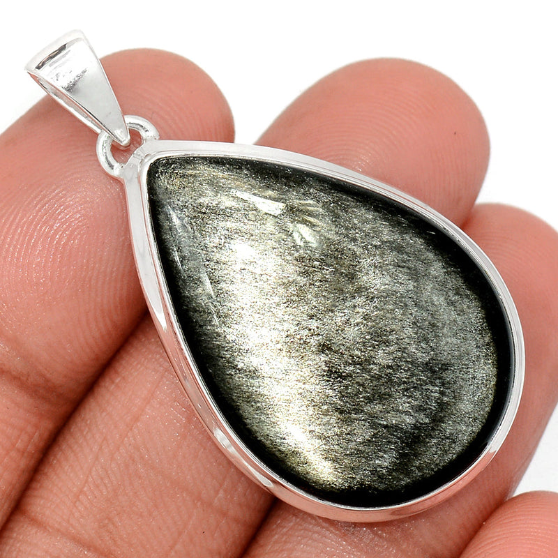 1.7" Silver Sheen Obsidian Pendants - SSOP257