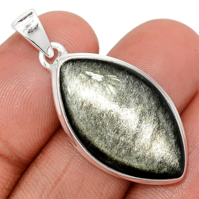 1.5" Silver Sheen Obsidian Pendants - SSOP262