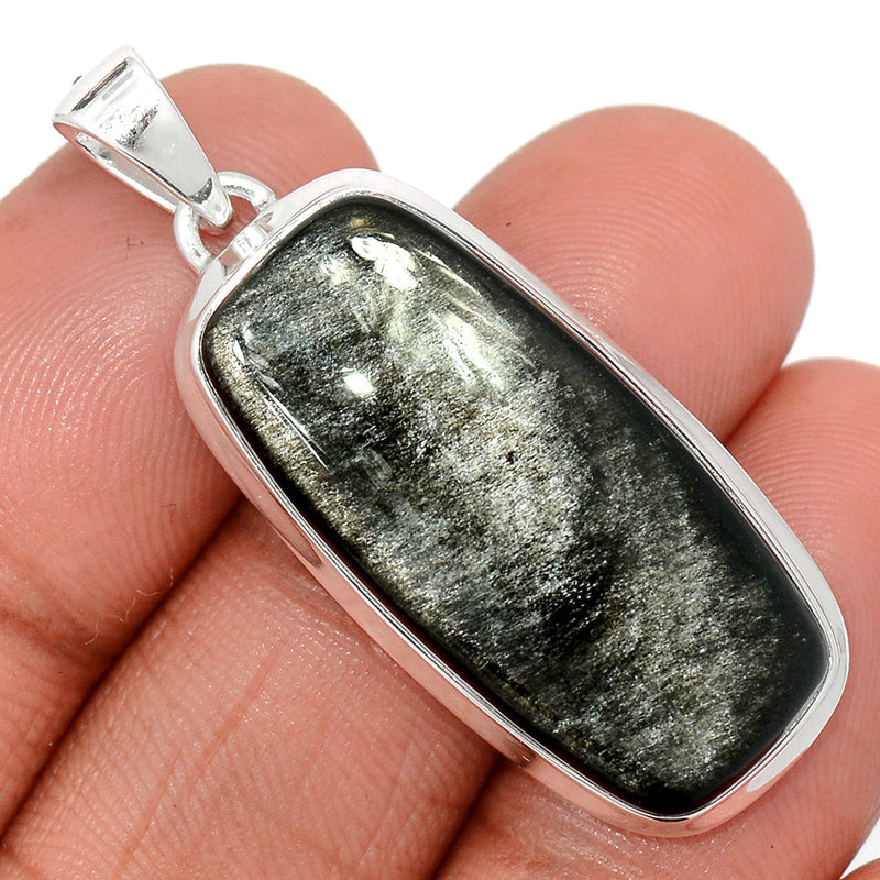 1.7" Silver Sheen Obsidian Pendants - SSOP266