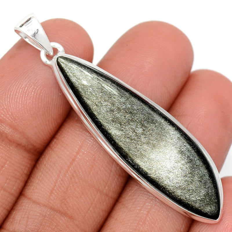 2.1" Silver Sheen Obsidian Pendants - SSOP269