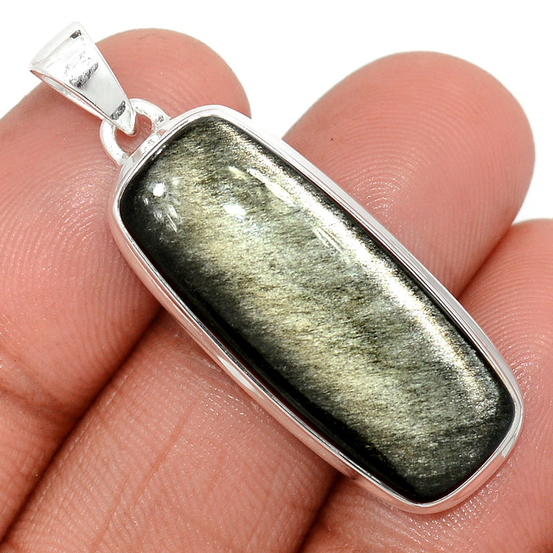1.6" Silver Sheen Obsidian Pendants - SSOP273