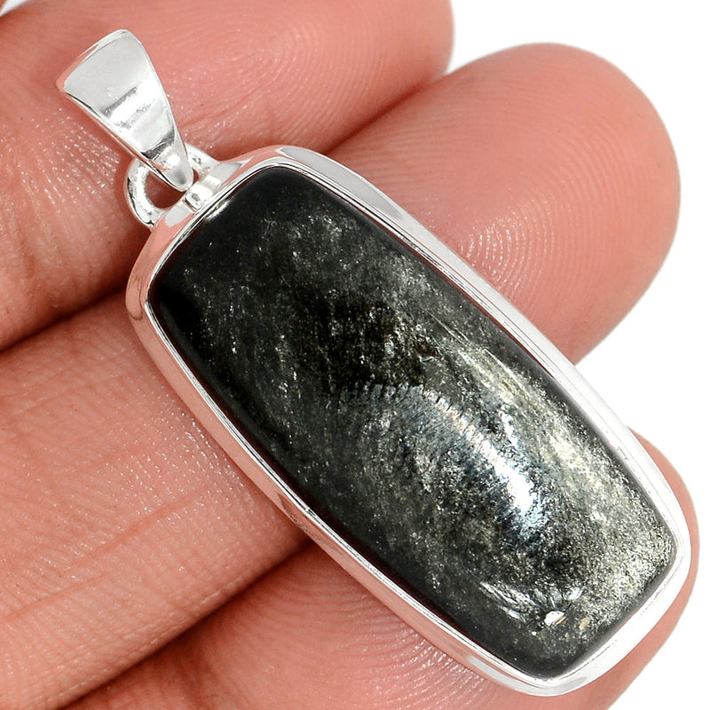 1.6" Silver Sheen Obsidian Pendants - SSOP277